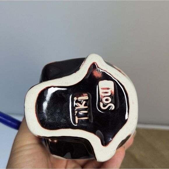 Vintage-Style Tiki Skull Mug – 6" Ceramic Polynesian Barware Cup Tikisou - Picture 8 of 8